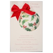 Christmas Invitations, Holly Ornament, Odd Balls Invitations